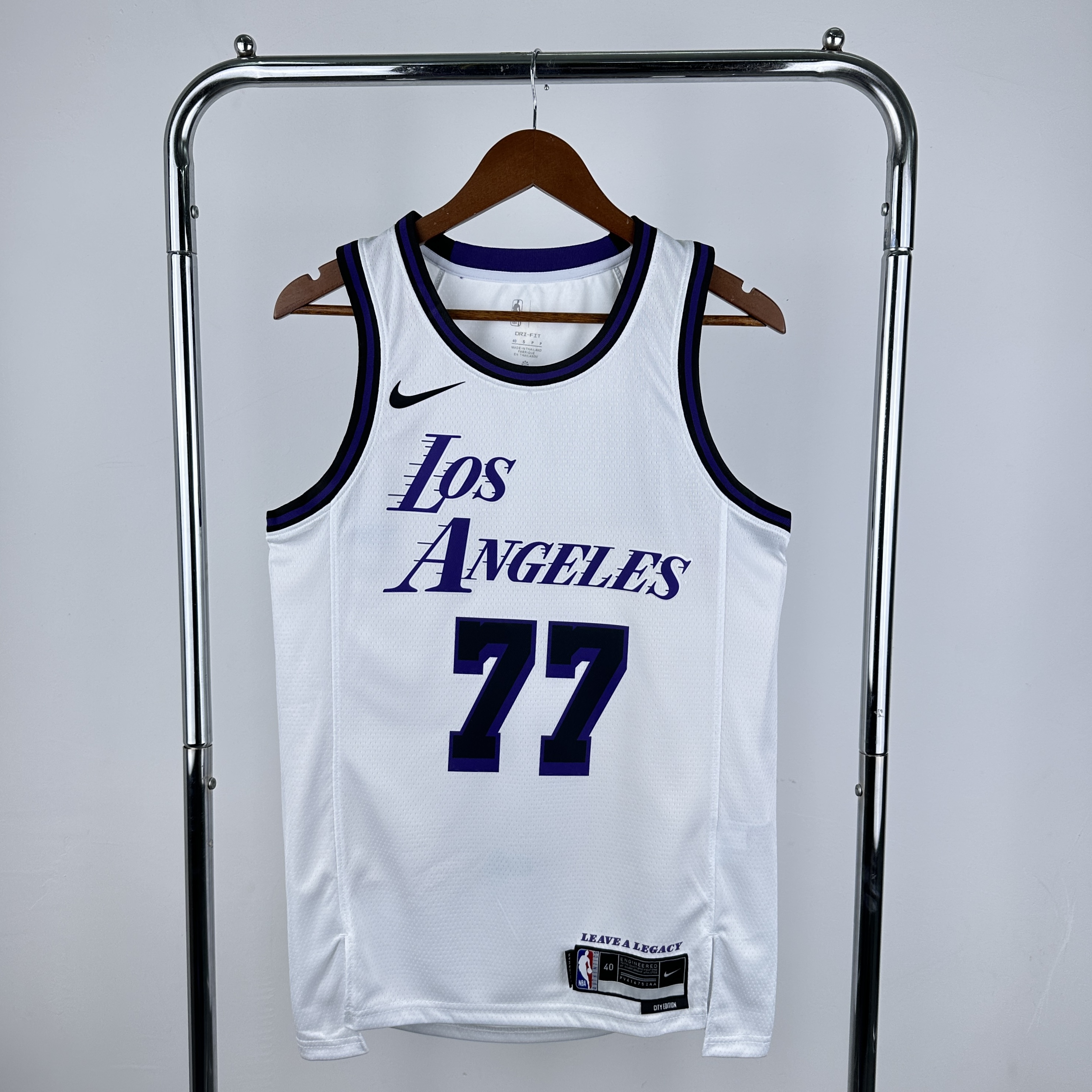 Men Los Angeles Lakers #77 Doncic White City Edition Season Nike 2025 NBA Jersey